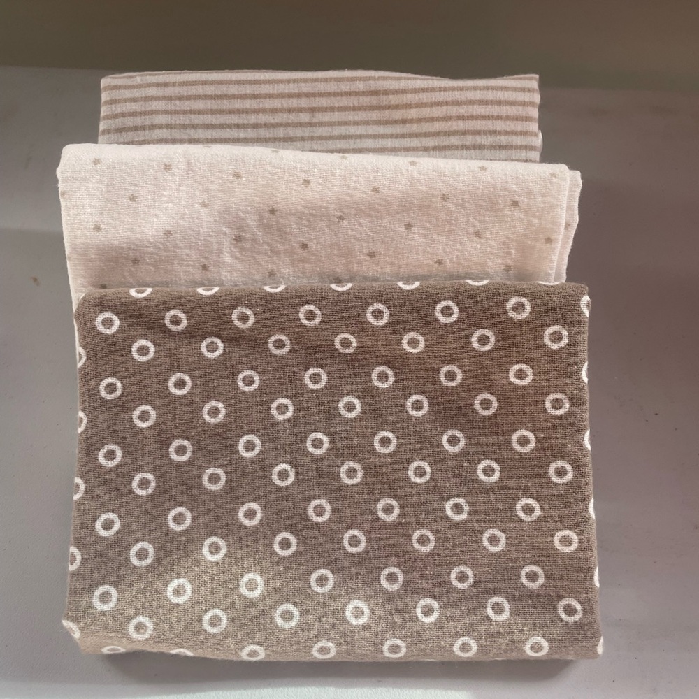 New Swaddle Blankets Brown and White-Gender Neutral-set of 3